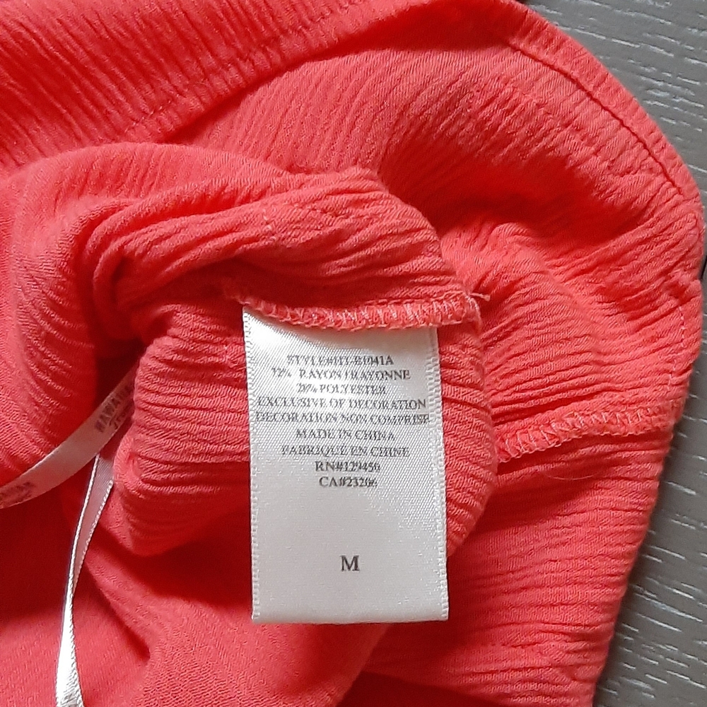 Elegant Coral Romper with Embroidery - Picture 7 of 11